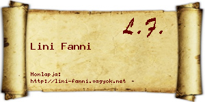 Lini Fanni névjegykártya
