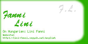 fanni lini business card